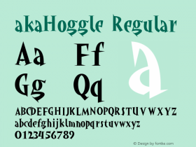 akaHoggle Regular Version 1.00 2002 initial release图片样张