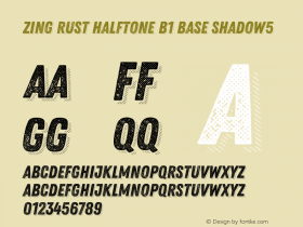 Zing Rust Halftone B1 Base Shadow5 Version 1.000;PS 001.000;hotconv 1.0.88;makeotf.lib2.5.64775图片样张