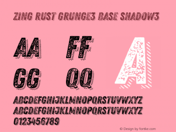 Zing Rust Grunge3 Base Shadow3 Version 1.000;PS 001.000;hotconv 1.0.88;makeotf.lib2.5.64775图片样张