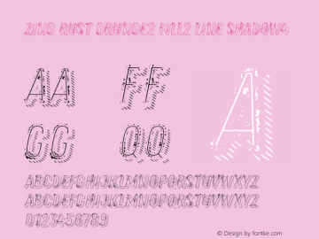 Zing Rust Grunge2 Fill2 Line Shadow4 Version 1.000;PS 001.000;hotconv 1.0.88;makeotf.lib2.5.64775 Font Sample
