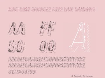 Zing Rust Grunge2 Fill2 Line Shadow5 Version 1.000;PS 001.000;hotconv 1.0.88;makeotf.lib2.5.64775 Font Sample