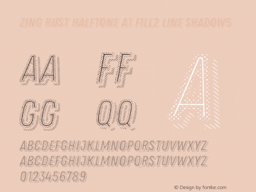 Zing Rust Halftone A1 Fill2 Line Shadow5 Version 1.000;PS 001.000;hotconv 1.0.88;makeotf.lib2.5.64775 Font Sample