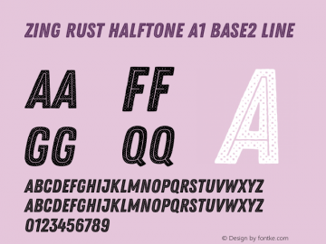 Zing Rust Halftone A1 Base2 Line Version 1.000;PS 001.000;hotconv 1.0.88;makeotf.lib2.5.64775 Font Sample