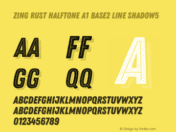 Zing Rust Halftone A1 Base2 Line Shadow5 Version 1.000;PS 001.000;hotconv 1.0.88;makeotf.lib2.5.64775 Font Sample