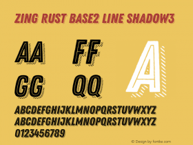 Zing Rust Base2 Line Shadow3 Version 1.000;PS 001.000;hotconv 1.0.88;makeotf.lib2.5.64775图片样张