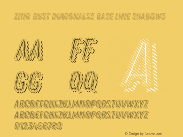 Zing Rust Diagonals3 Base Line Shadow3 Version 1.000;PS 001.000;hotconv 1.0.88;makeotf.lib2.5.64775 Font Sample