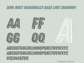 Zing Rust Diagonals1 Base Line Shadow1 Version 1.000;PS 001.000;hotconv 1.0.88;makeotf.lib2.5.64775 Font Sample