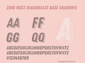 Zing Rust Diagonals1 Base Shadow5 Version 1.000;PS 001.000;hotconv 1.0.88;makeotf.lib2.5.64775 Font Sample