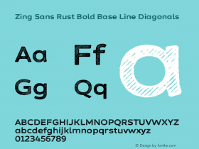 Zing Sans Rust Bold Base Line Diagonals Version 1.000;PS 001.000;hotconv 1.0.88;makeotf.lib2.5.64775 Font Sample