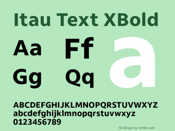 ItauText-XBold Version 1.000 | wf-rip DC20170410 Font Sample