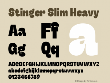 Stinger Slim Heavy Version 1.006 Font Sample