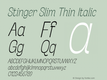 Stinger Slim Thin Italic Version 1.006图片样张