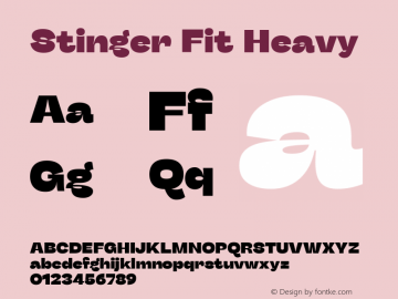 Stinger Fit Heavy Version 1.006 Font Sample