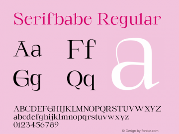 Serifbabe Regular Version 1.000 Font Sample