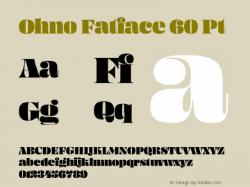 Ohno Fatface 60 Pt Version 1.000;PS 1.000;hotconv 16.6.54;makeotf.lib2.5.65590 Font Sample