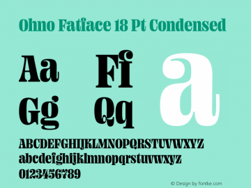 Ohno Fatface 18 Pt Condensed Version 1.000;PS 1.000;hotconv 16.6.54;makeotf.lib2.5.65590 Font Sample