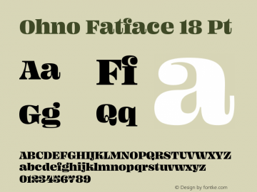 Ohno Fatface 18 Pt Version 1.000;PS 1.000;hotconv 16.6.54;makeotf.lib2.5.65590 Font Sample