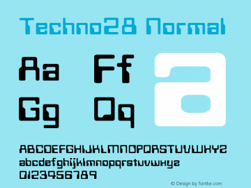 Techno28 Normal 001.001 Font Sample