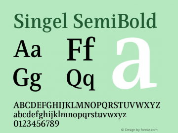 Singel SemiBold Version 1.000; ttfautohint (v1.8)图片样张