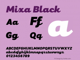 Mixa Black Version 1.000 Font Sample