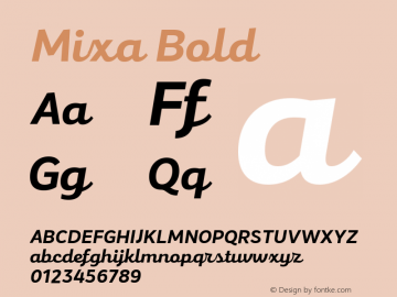 Mixa Bold Version 1.000 Font Sample