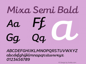 Mixa Semi Bold Version 1.000 Font Sample