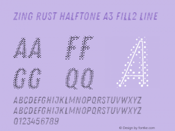 Zing Rust Halftone A3 Fill2 Line Version 1.000 Font Sample