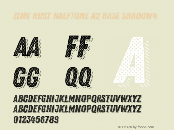 Zing Rust Halftone A2 Base Shadow4 Version 1.000 Font Sample