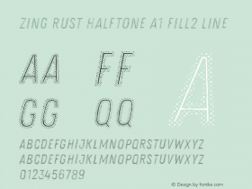 Zing Rust Halftone A1 Fill2 Line Version 1.000 Font Sample
