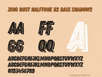 Zing Rust Halftone B2 Base Shadow2 Version 1.000 Font Sample