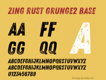 Zing Rust Grunge2 Base Version 1.000 Font Sample