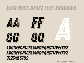 Zing Rust Base2 Line Shadow5 Version 1.000 Font Sample