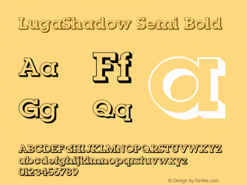 LugaShadow Semi Bold 1.0 Thu Sep 29 11:20:53 1994图片样张