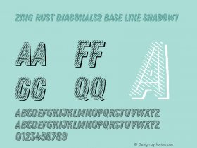 Zing Rust Diagonals2 Base Line Shadow1 Version 1.000 Font Sample