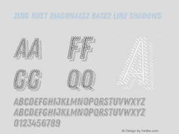 Zing Rust Diagonals2 Base2 Line Shadow5 Version 1.000 Font Sample
