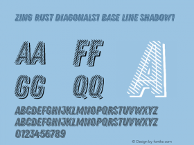 Zing Rust Diagonals1 Base Line Shadow1 Version 1.000 Font Sample