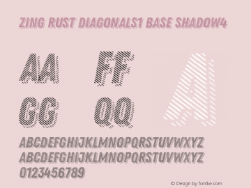 Zing Rust Diagonals1 Base Shadow4 Version 1.000 Font Sample