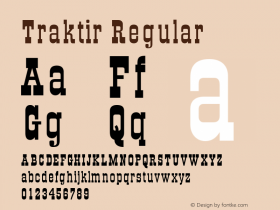 Traktir Regular Unknown Font Sample