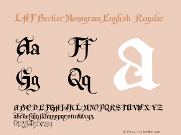 LHFBeckerMonogramEnglish Regular Macromedia Fontographer 4.1 12/30/2002 Font Sample