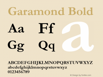 Garamond Bold Version 1.50图片样张