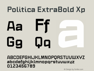 Politica ExtraBold Xp Version 1.002;PS 001.002;hotconv 1.0.70;makeotf.lib2.5.58329图片样张