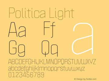 Politica Light Version 1.002;PS 001.002;hotconv 1.0.70;makeotf.lib2.5.58329 Font Sample