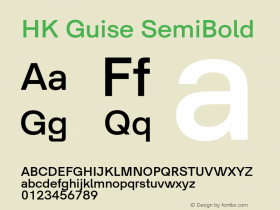 HK Guise SemiBold Version 1.110;hotconv 1.0.109;makeotfexe 2.5.65596图片样张
