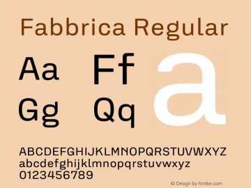 Fabbrica-Regular Version 1.000 Font Sample