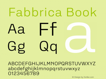 Fabbrica-Book Version 1.000 Font Sample