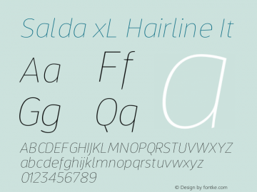 SaldaxL-HairlineIt Version 1.000 | wf-rip DC20200810 Font Sample