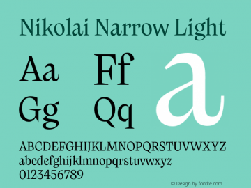 Nikolai Narrow Light Version 1.000 | w-rip DC20200710 Font Sample