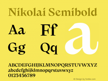 Nikolai Semibold Version 1.000 | w-rip DC20200710 Font Sample