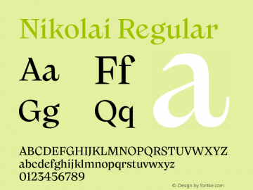 Nikolai Regular Version 1.000 | w-rip DC20200710 Font Sample
