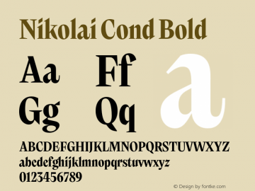 Nikolai Cond Bold Version 1.000 | w-rip DC20200710 Font Sample